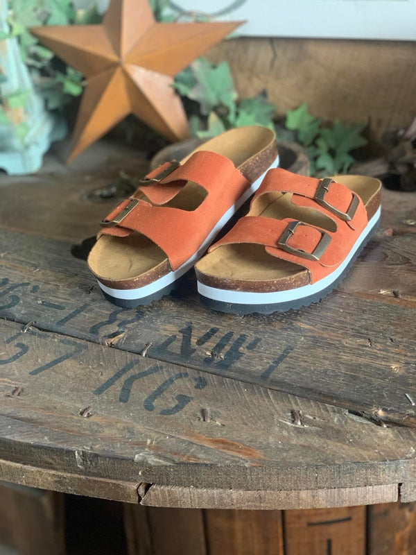 Boutique Beach Babe Sandal in Rust Suede *Final Sale*-Women's Casual Shoes-Corkys Footwear-Lucky J Boots & More, Women's, Men's, & Kids Western Store Located in Carthage, MO