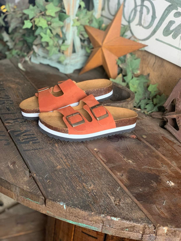 Boutique Beach Babe Sandal in Rust Suede *Final Sale*-Women's Casual Shoes-Corkys Footwear-Lucky J Boots & More, Women's, Men's, & Kids Western Store Located in Carthage, MO