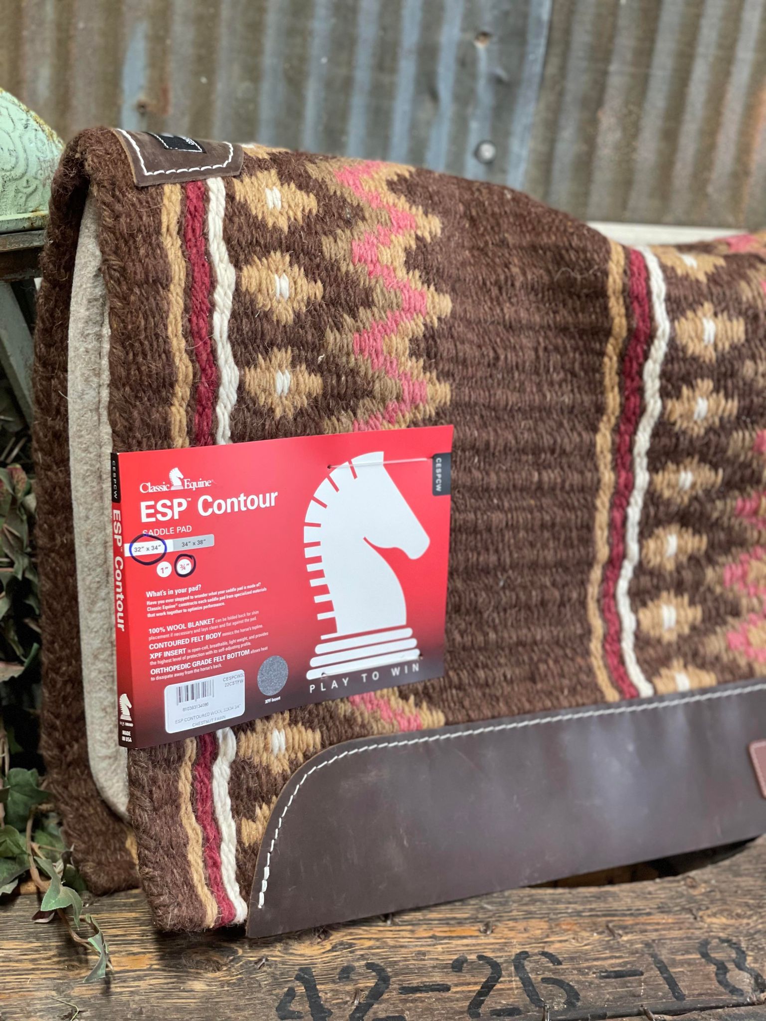 ESP Contoured Wool Saddle Pad 32x34 3/4