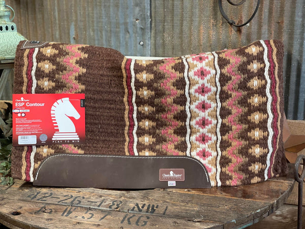 ESP Contoured Wool Saddle Pad 32x34 3/4" in Chestnut & Fawn-Saddle Pads-Equibrand-Lucky J Boots & More, Women's, Men's, & Kids Western Store Located in Carthage, MO