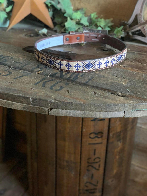 3D Boys Belt with Floral Tooling and Cross Inlay-Boys Belts-M & F Western Products-Lucky J Boots & More, Women's, Men's, & Kids Western Store Located in Carthage, MO
