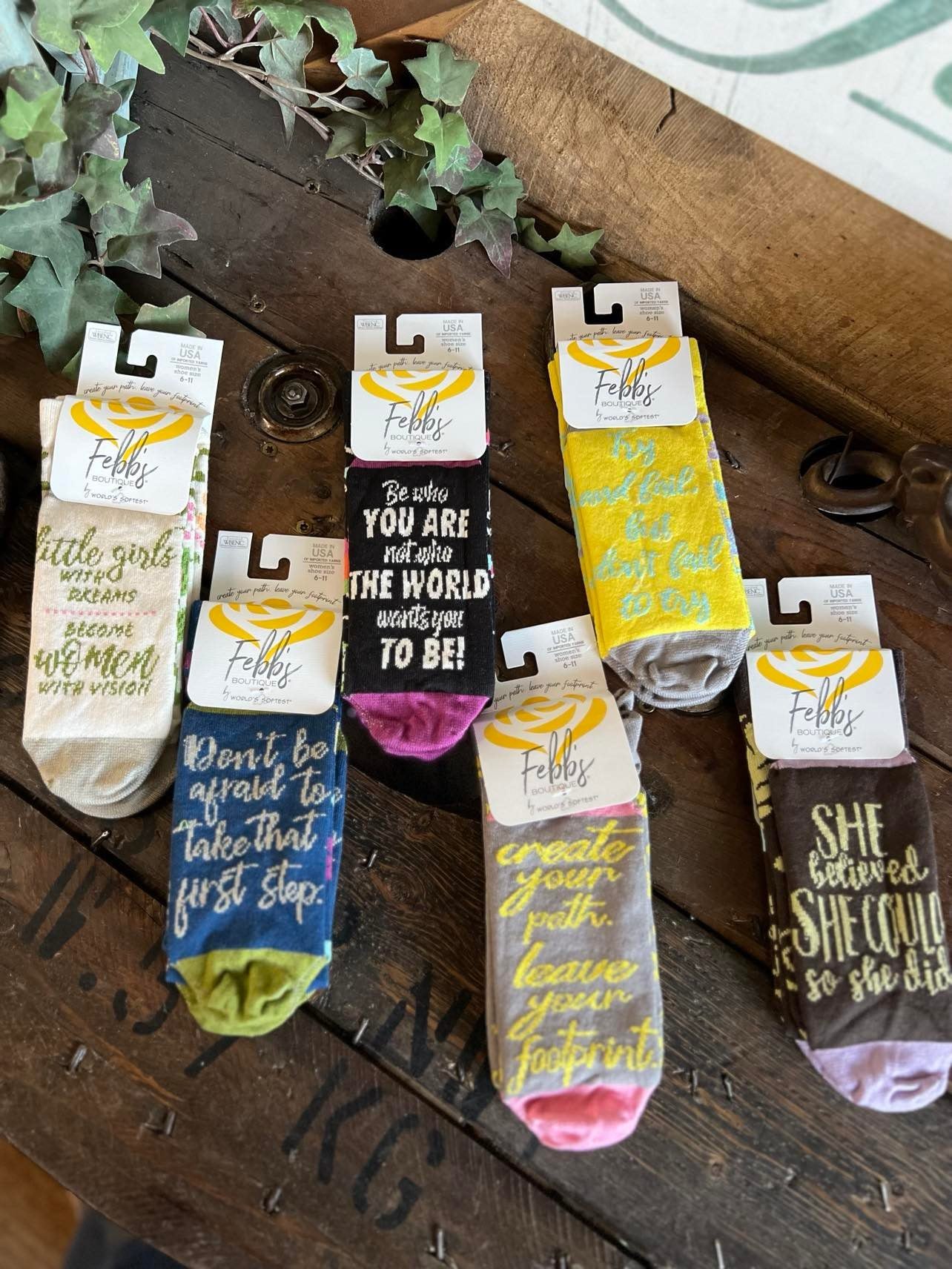 Inspirational Crew Socks-Socks-World's Softest Socks-Lucky J Boots & More, Women's, Men's, & Kids Western Store Located in Carthage, MO