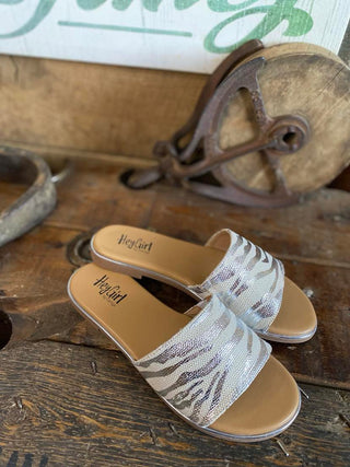 Graceful Sandals in Silver Zebra *FINAL SALE*-Women's Casual Shoes-Corkys Footwear-Lucky J Boots & More, Women's, Men's, & Kids Western Store Located in Carthage, MO