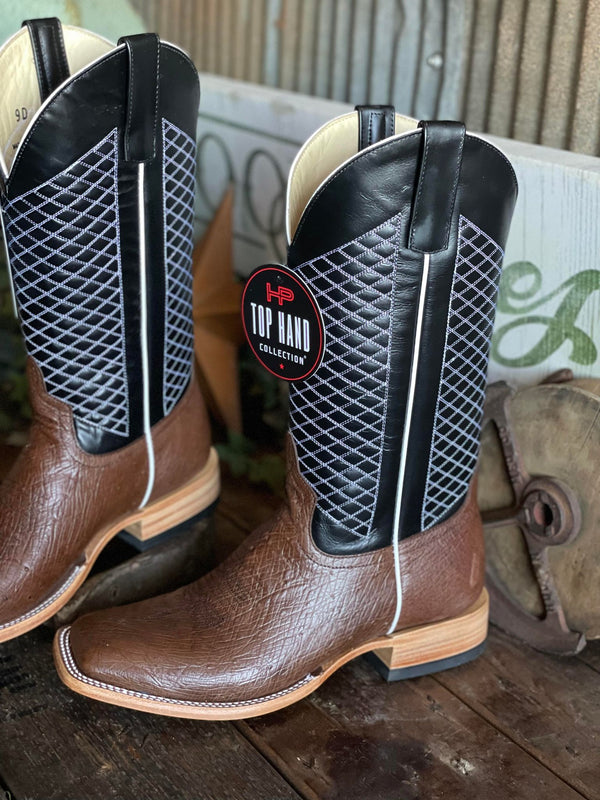 HP Top Hand Collection Kango Tobac Smooth Ostrich-Men's Boots-Anderson Bean-Lucky J Boots & More, Women's, Men's, & Kids Western Store Located in Carthage, MO