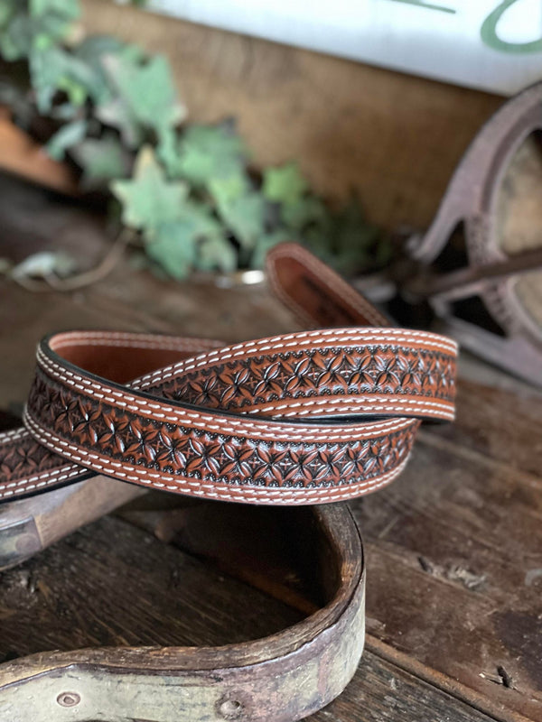 IB1008C TT Finish Leather Belt-Belts-WESTERN FASHION ACCESSORIES-Lucky J Boots & More, Women's, Men's, & Kids Western Store Located in Carthage, MO