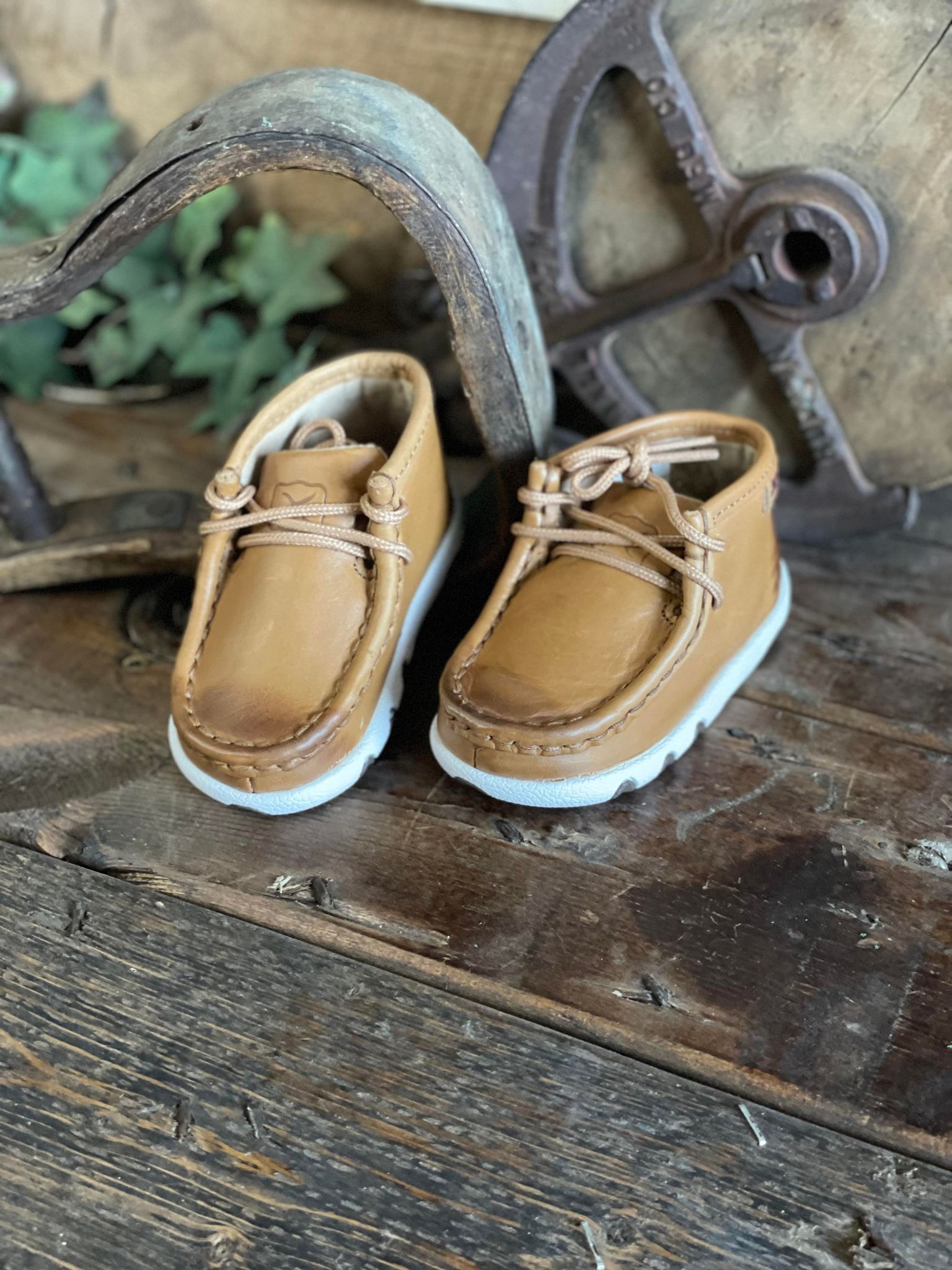 Infant Twisted X Distressed Leather Mocs with Laces ICA0024-Kids Casual Shoes-Twisted X Boots-Lucky J Boots & More, Women's, Men's, & Kids Western Store Located in Carthage, MO