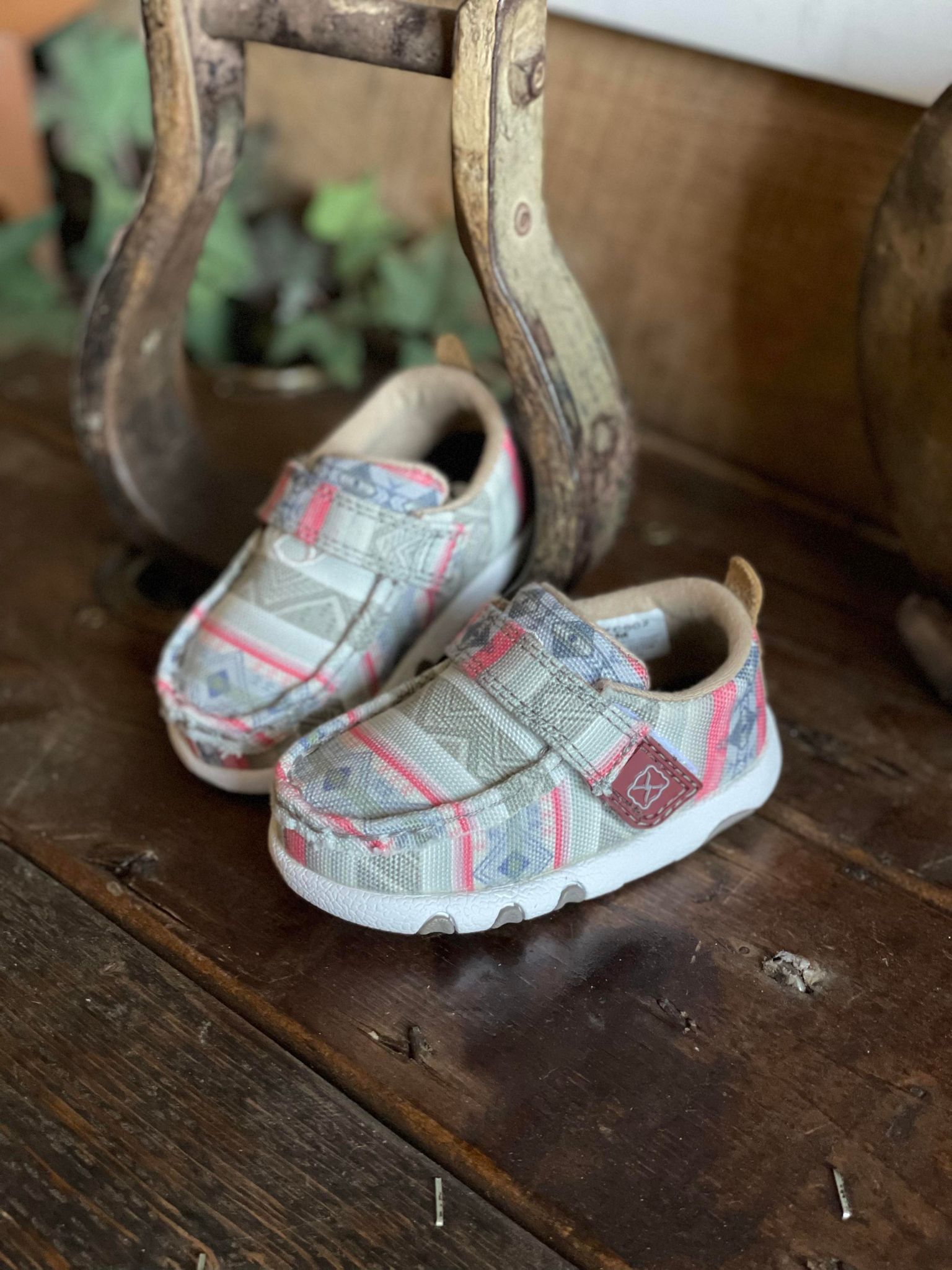 Twisted X Infant Pink Multi Hooey Driving Mocs-Kids Casual Shoes-Twisted X Boots-Lucky J Boots & More, Women's, Men's, & Kids Western Store Located in Carthage, MO