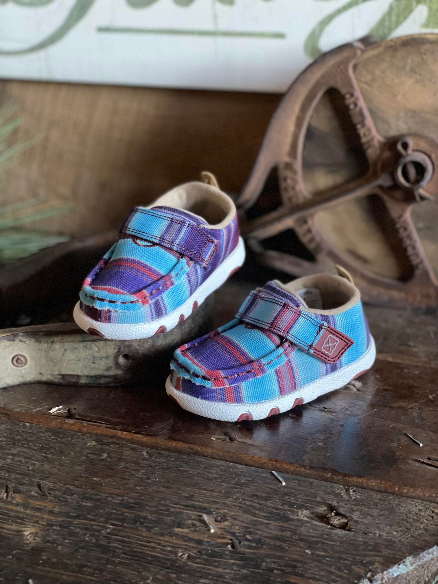 Twisted X Infant Blue Multi Hooey Driving Mocs-Kids Casual Shoes-Twisted X Boots-Lucky J Boots & More, Women's, Men's, & Kids Western Store Located in Carthage, MO