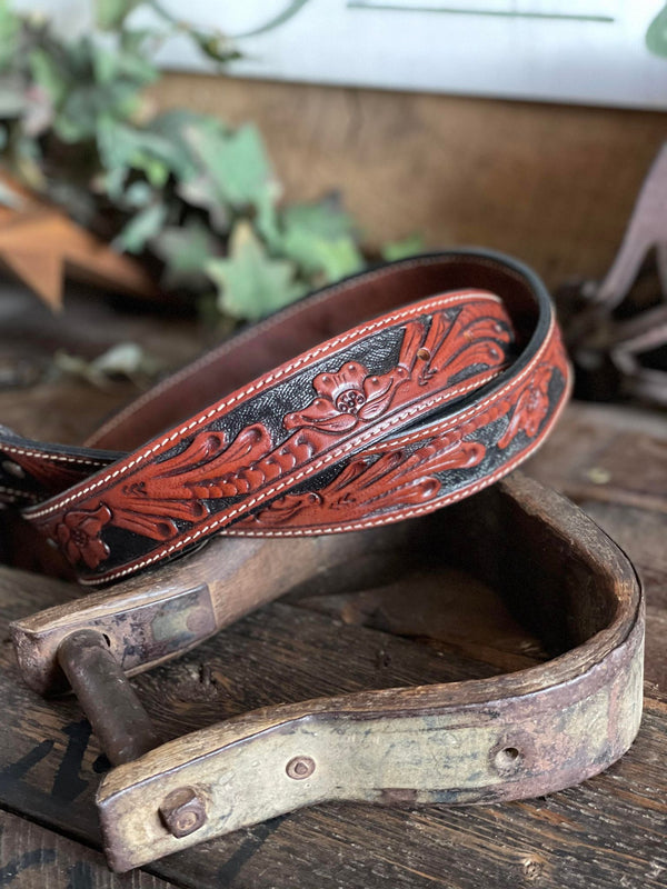 KH-1067 RBC Tooled Belt-Belts-WESTERN FASHION ACCESSORIES-Lucky J Boots & More, Women's, Men's, & Kids Western Store Located in Carthage, MO