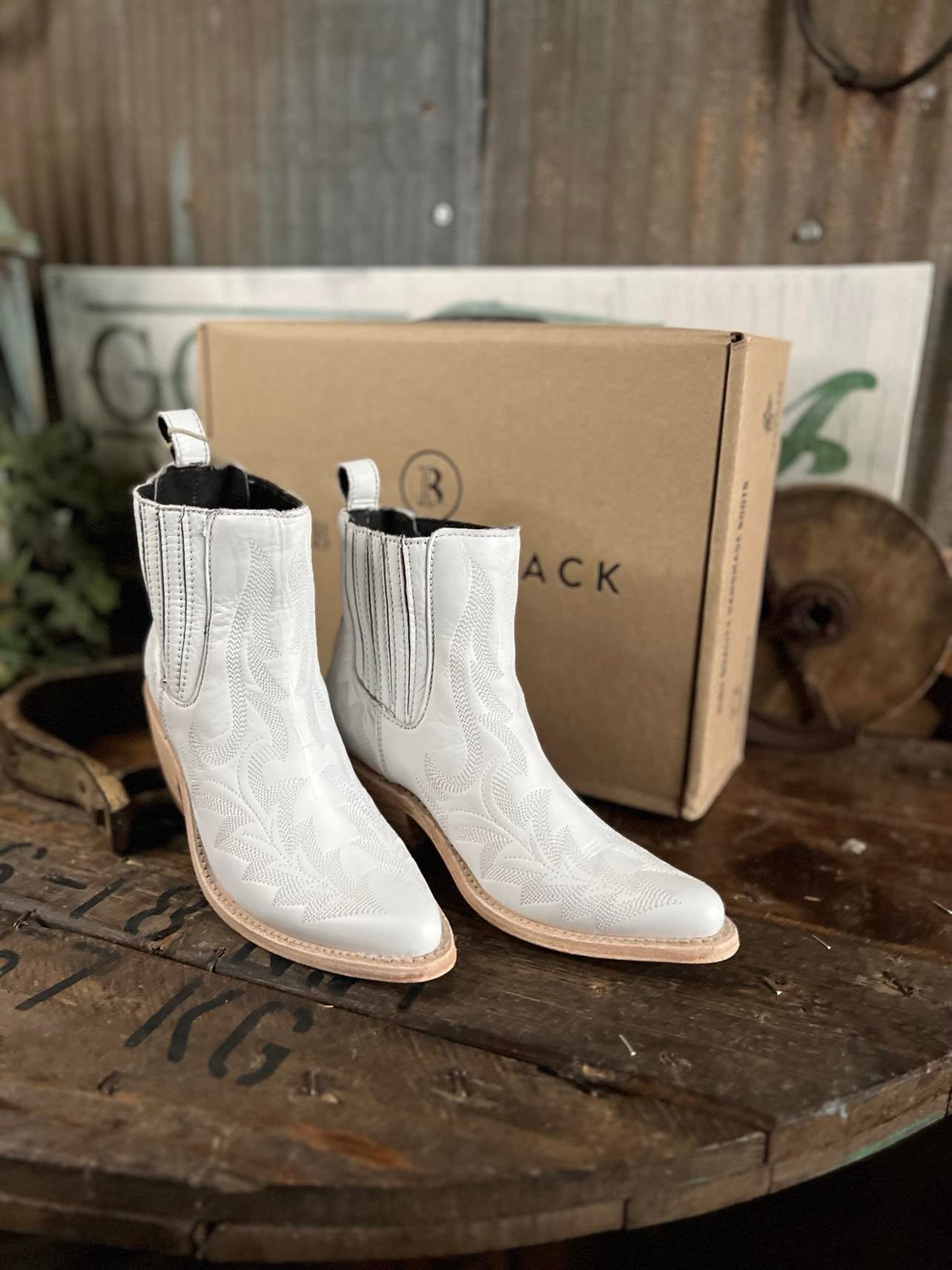 Simone Bootie in Missouri Blanco by Liberty Black-Women's Booties-Liberty Black-Lucky J Boots & More, Women's, Men's, & Kids Western Store Located in Carthage, MO