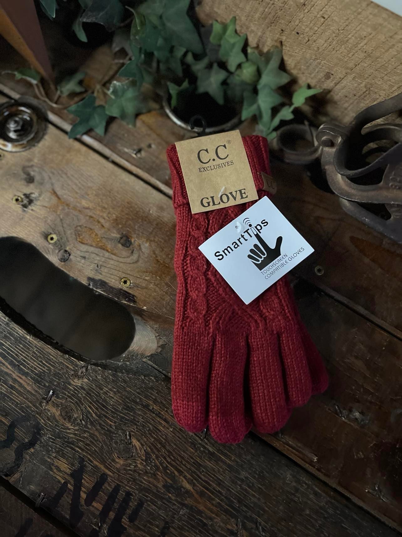 Lined Cable Knit Gloves-Beanie/Gloves-C.C Beanies-Lucky J Boots & More, Women's, Men's, & Kids Western Store Located in Carthage, MO