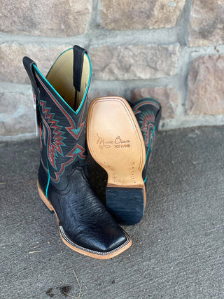 Women's Macie Bean Black Smooth Ostrich Square Toe Boot-Women's Boots-Macie Bean-Lucky J Boots & More, Women's, Men's, & Kids Western Store Located in Carthage, MO