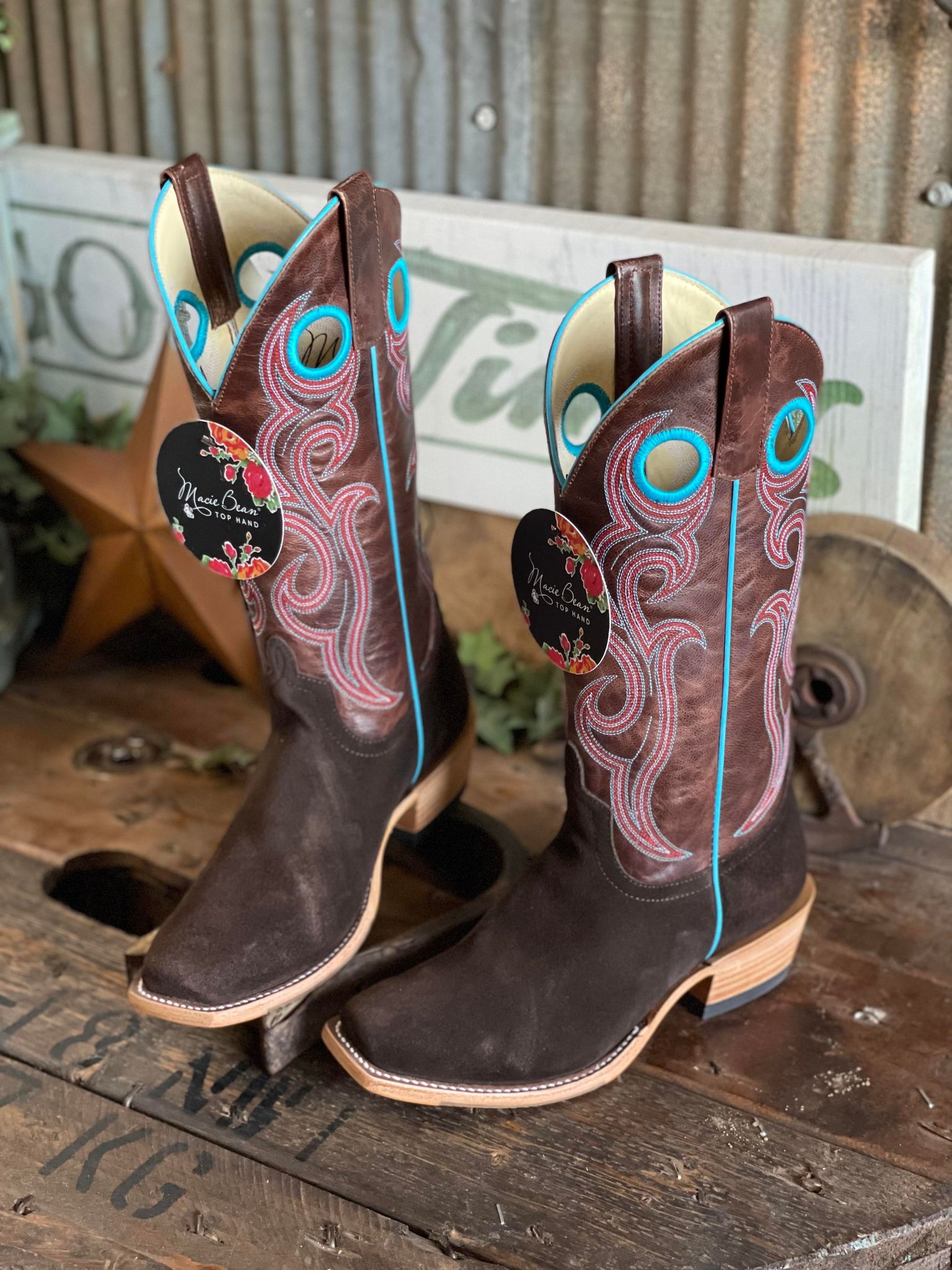 MB Chocolate Suede TK Lady Boots-Women's Boots-Macie Bean-Lucky J Boots & More, Women's, Men's, & Kids Western Store Located in Carthage, MO