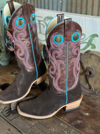 Women's Macie Bean Chocolate Suede Boot-Women's Boots-Macie Bean-Lucky J Boots & More, Women's, Men's, & Kids Western Store Located in Carthage, MO