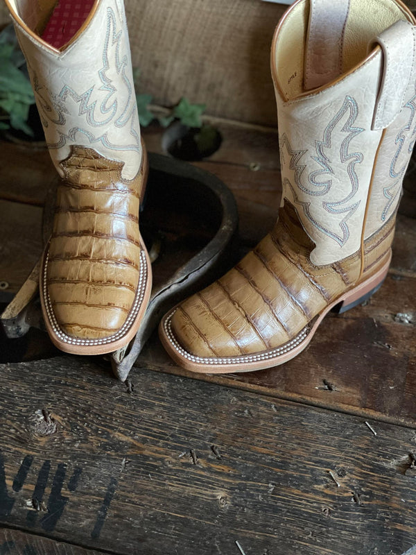 Kids Macie Bean Toasted Caiman Print Boots-Kids Boots-Anderson Bean-Lucky J Boots & More, Women's, Men's, & Kids Western Store Located in Carthage, MO