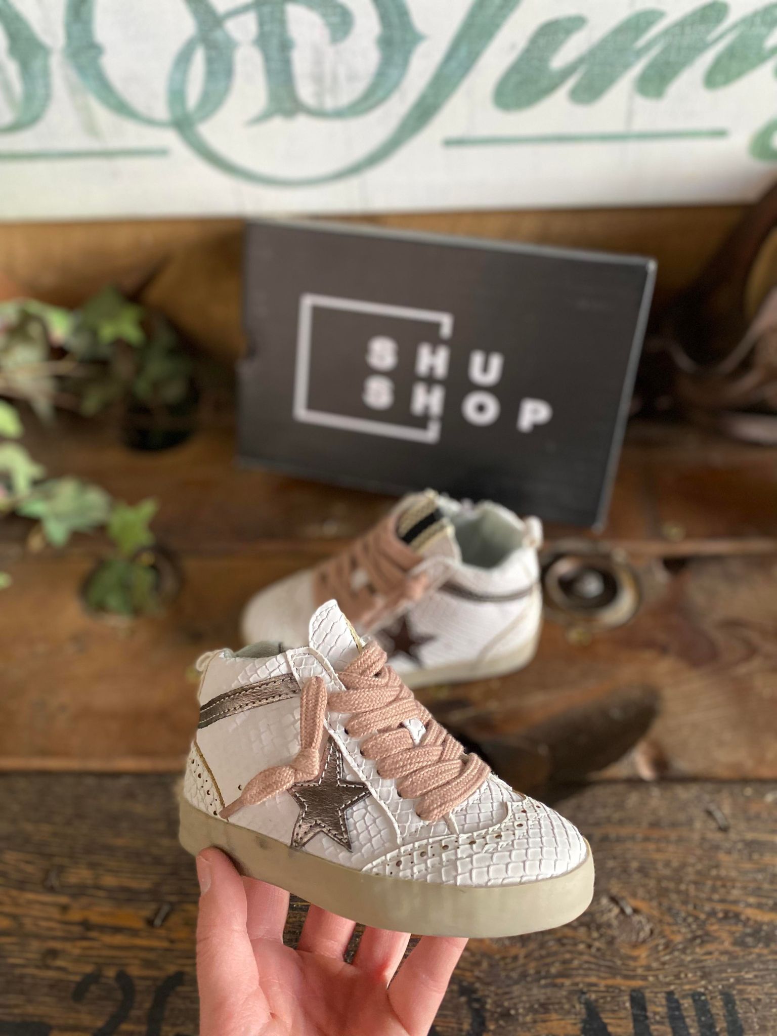 Paulina Toddler Sneaker in Bone Snake by Shu Shop-Kids Casual Shoes-Shu Shop-Lucky J Boots & More, Women's, Men's, & Kids Western Store Located in Carthage, MO