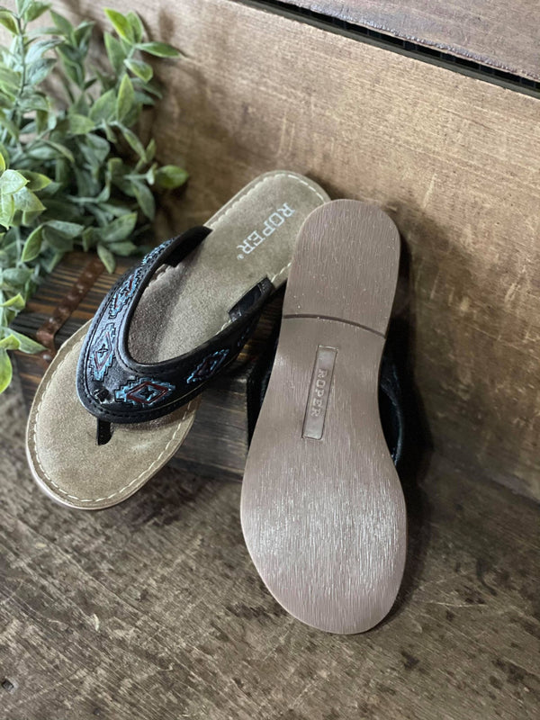 Women's Penelope Aztec Sandal *Final Sale*-Women's Casual Shoes-Roper-Lucky J Boots & More, Women's, Men's, & Kids Western Store Located in Carthage, MO