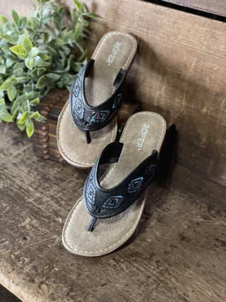 Women's Penelope Aztec Sandal *Final Sale*-Women's Casual Shoes-Roper-Lucky J Boots & More, Women's, Men's, & Kids Western Store Located in Carthage, MO