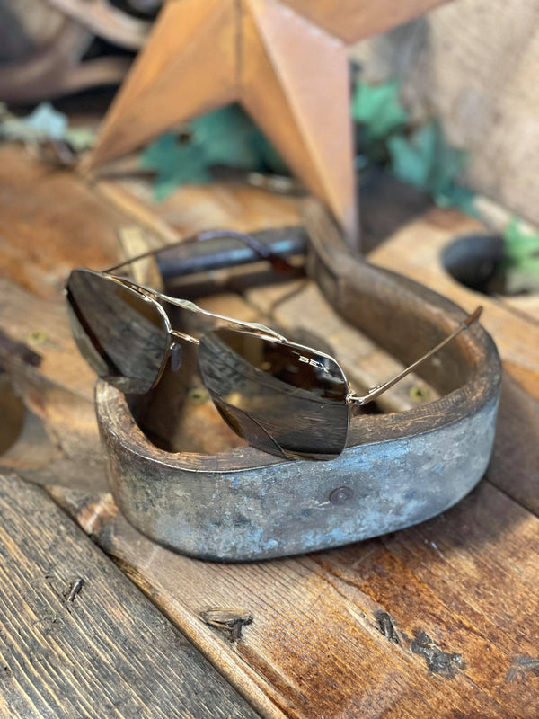 BEX Pilot Gold Brown-Sunglasses-Bex Sunglasses-Lucky J Boots & More, Women's, Men's, & Kids Western Store Located in Carthage, MO