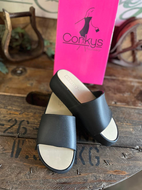 Corkys Popsicle Sandals in Black-Women's Casual Shoes-Corkys Footwear-Lucky J Boots & More, Women's, Men's, & Kids Western Store Located in Carthage, MO