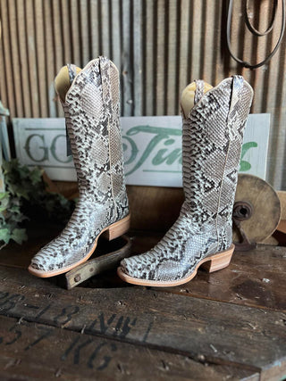 R. Watson Womens Black & White B/C Python-Women's Boots-R. Watson-Lucky J Boots & More, Women's, Men's, & Kids Western Store Located in Carthage, MO