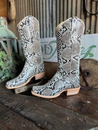 R. Watson Womens Black & White B/C Python-Women's Boots-R. Watson-Lucky J Boots & More, Women's, Men's, & Kids Western Store Located in Carthage, MO