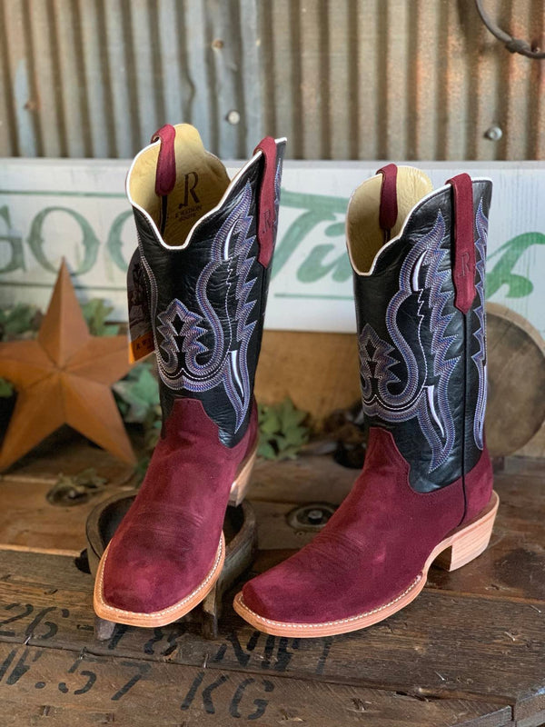 R. Watson Mens Rubar Rough out & Black Sinatra Cowhide Boots-Men's Boots-R. Watson-Lucky J Boots & More, Women's, Men's, & Kids Western Store Located in Carthage, MO