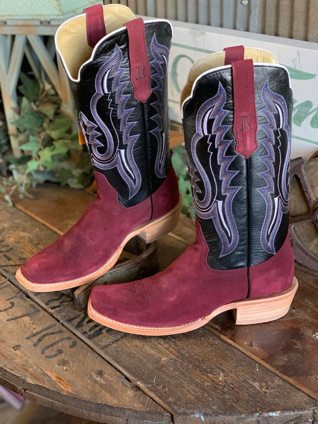 R. Watson Mens Rubar Rough out & Black Sinatra Cowhide Boots-Men's Boots-R. Watson-Lucky J Boots & More, Women's, Men's, & Kids Western Store Located in Carthage, MO