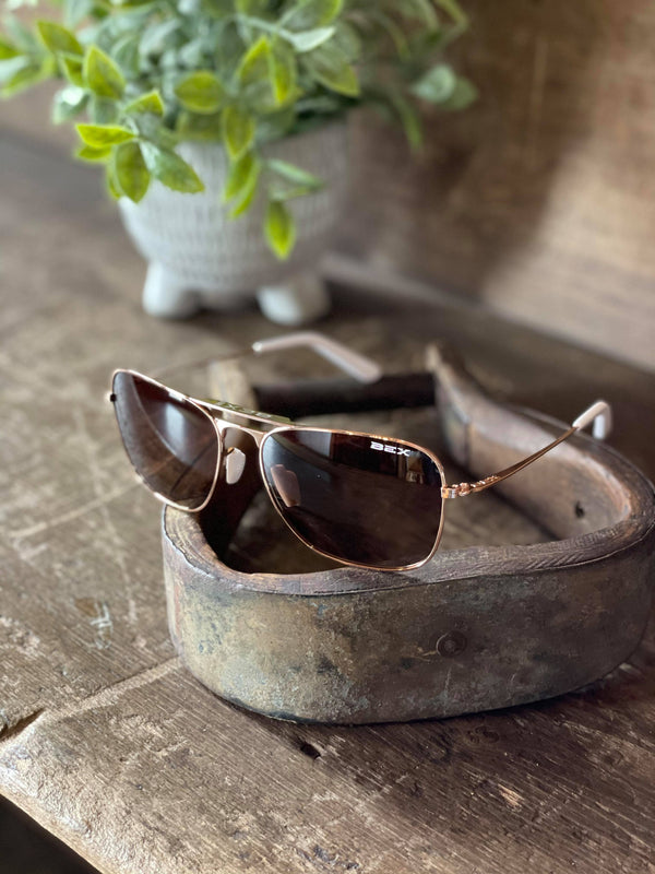 BEX Ranger Rose Gold/Brown-Sunglasses-Bex Sunglasses-Lucky J Boots & More, Women's, Men's, & Kids Western Store Located in Carthage, MO