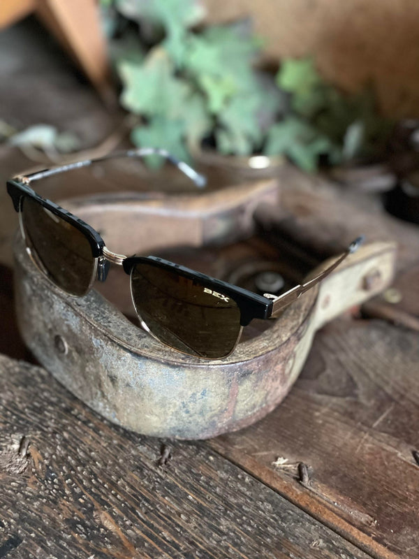 BEX Roger in Black/Gold S74BBG-Sunglasses-Bex Sunglasses-Lucky J Boots & More, Women's, Men's, & Kids Western Store Located in Carthage, MO