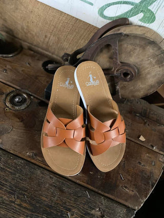 Corkys Rouge Sandal in Cognac *FINAL SALE*-Women's Casual Shoes-Corkys Footwear-Lucky J Boots & More, Women's, Men's, & Kids Western Store Located in Carthage, MO