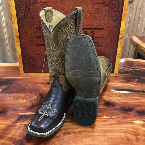 Youth Corral by Tyson Durfey Honey Brown Square Toe Boot T0014-Kids Boots-Corral-Lucky J Boots & More, Women's, Men's, & Kids Western Store Located in Carthage, MO