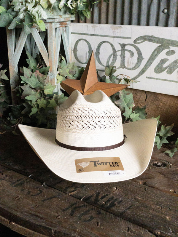 T73294 Twister Straw Hat-Straw Cowboy Hats-M & F Western Products-Lucky J Boots & More, Women's, Men's, & Kids Western Store Located in Carthage, MO