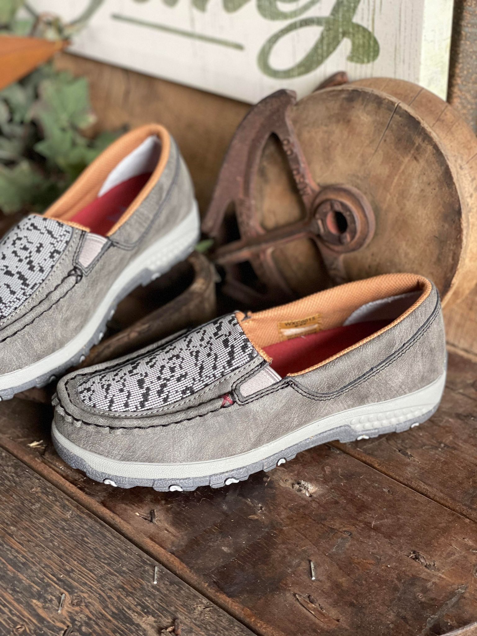 Women's Twisted X Grey Multi Slip-On Driving Moc WXC0015-Women's Casual Shoes-Twisted X Boots-Lucky J Boots & More, Women's, Men's, & Kids Western Store Located in Carthage, MO