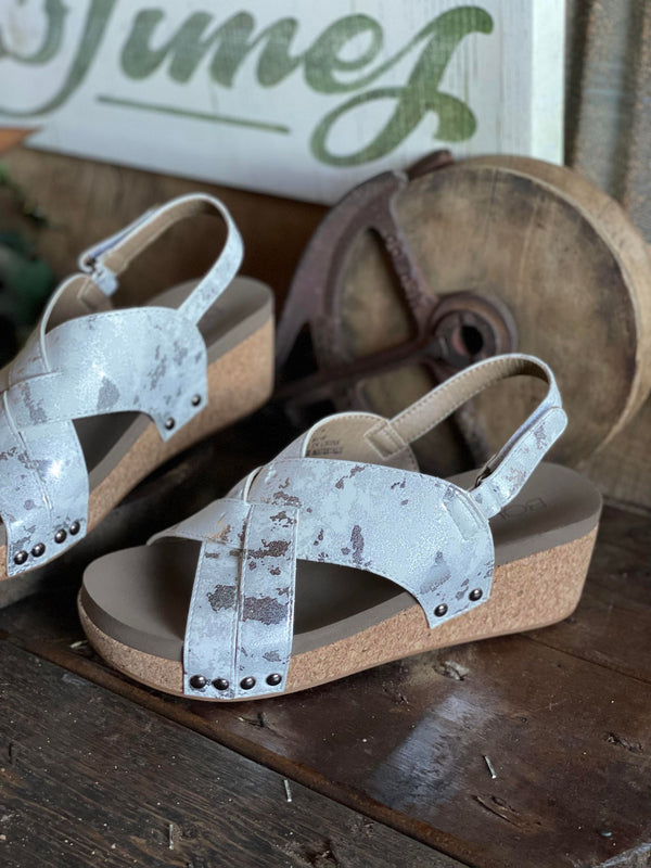 Wow Wedge Sandal in White By Corkys Footwear *Final Sale*-Women's Casual Shoes-Corkys Footwear-Lucky J Boots & More, Women's, Men's, & Kids Western Store Located in Carthage, MO
