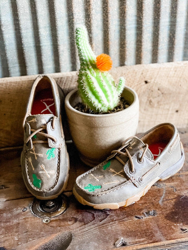 Youth Twisted X Cactus Driving Mocs *Final Sale*-Kids Casual Shoes-Twisted X Boots-Lucky J Boots & More, Women's, Men's, & Kids Western Store Located in Carthage, MO