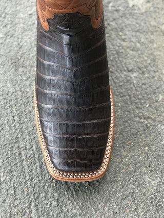 Ariat Men's Relentless Winner's Circle Chocolate Caiman Boot-Men's Boots-Ariat-Lucky J Boots & More, Women's, Men's, & Kids Western Store Located in Carthage, MO