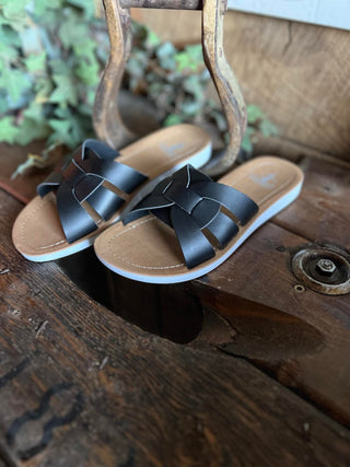 Corkys Rouge Sandal in Black *FINAL SALE*-Women's Casual Shoes-Corkys Footwear-Lucky J Boots & More, Women's, Men's, & Kids Western Store Located in Carthage, MO