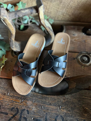Corkys Rouge Sandal in Black *FINAL SALE*-Women's Casual Shoes-Corkys Footwear-Lucky J Boots & More, Women's, Men's, & Kids Western Store Located in Carthage, MO