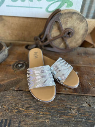 Graceful Sandals in Silver Zebra *FINAL SALE*-Women's Casual Shoes-Corkys Footwear-Lucky J Boots & More, Women's, Men's, & Kids Western Store Located in Carthage, MO