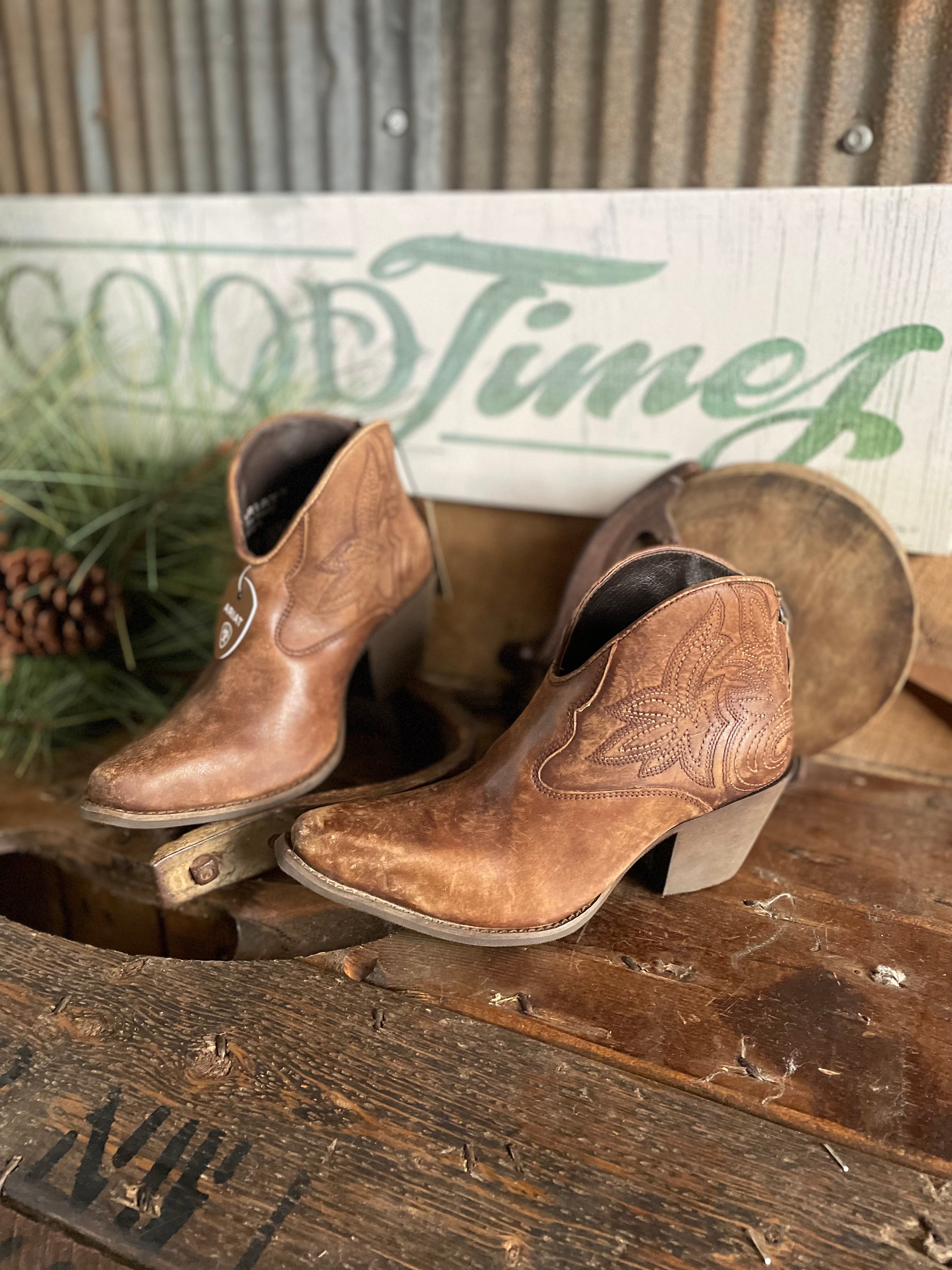 Layla Bootie in Naturally Distressed Brown by Ariat *FINAL SALE*