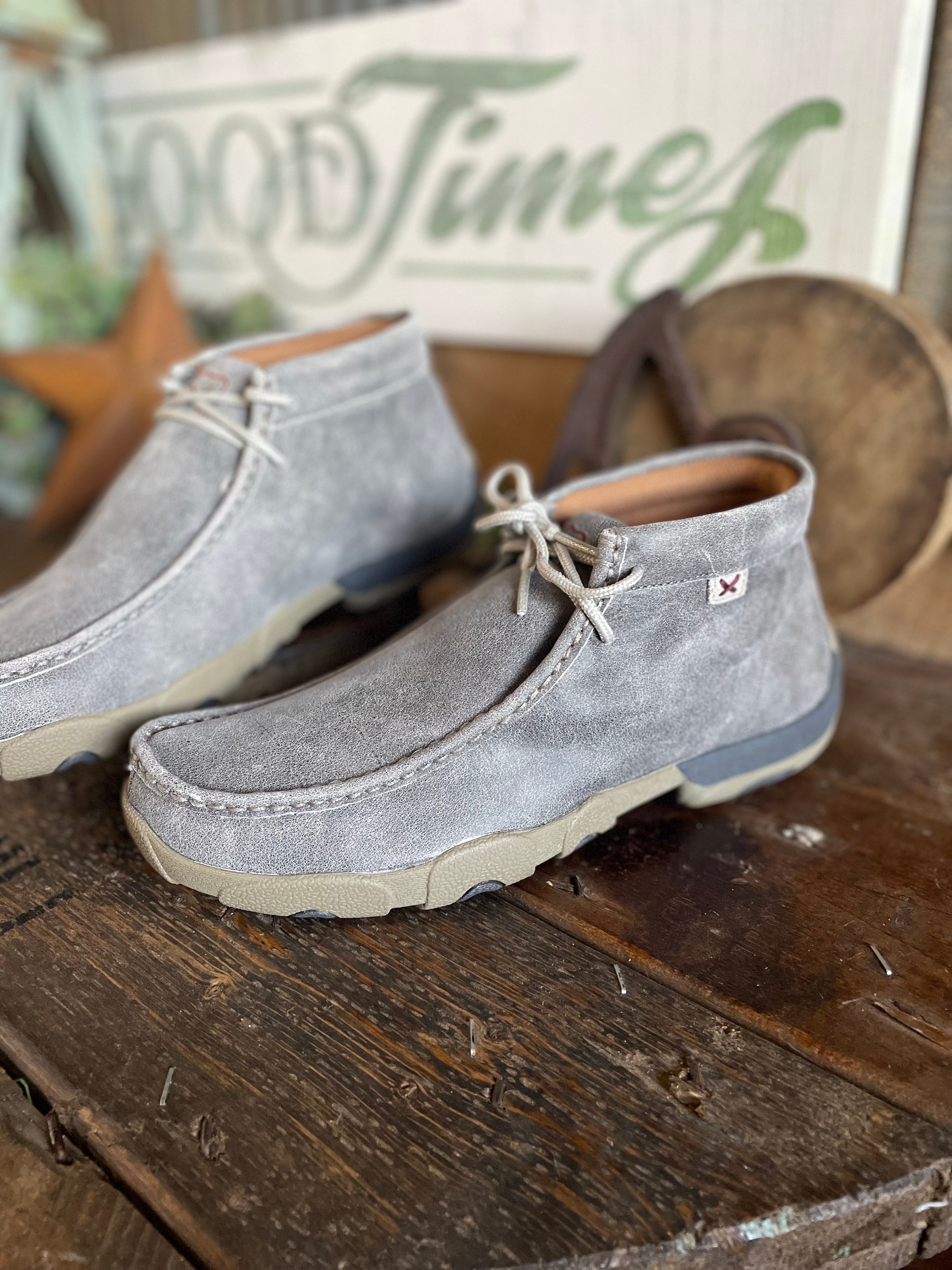 Men's Twisted X Grey Driving Moc-Men's Casual Shoes-Twisted X Boots-Lucky J Boots & More, Women's, Men's, & Kids Western Store Located in Carthage, MO
