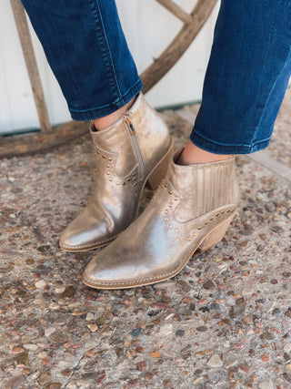 Women's On Fleek Gold Booties *Final Sale*-Women's Booties-Corkys Footwear-Lucky J Boots & More, Women's, Men's, & Kids Western Store Located in Carthage, MO