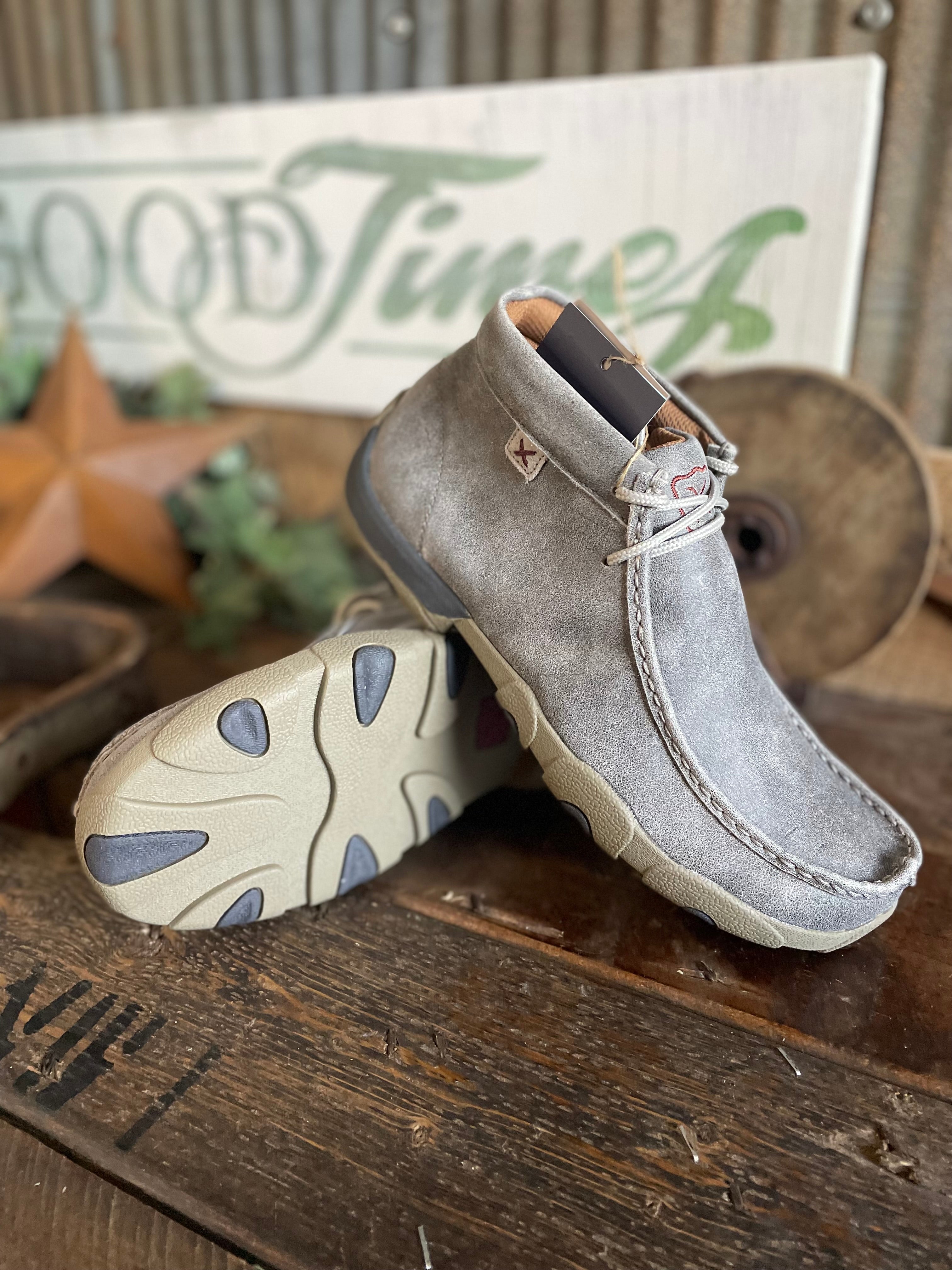 Men's Twisted X Grey Driving Moc-Men's Casual Shoes-Twisted X Boots-Lucky J Boots & More, Women's, Men's, & Kids Western Store Located in Carthage, MO