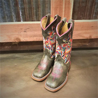 Kid's Macie Bean Black Cracktacular Cowgirl Boot-Kids Boots-Macie Bean-Lucky J Boots & More, Women's, Men's, & Kids Western Store Located in Carthage, MO