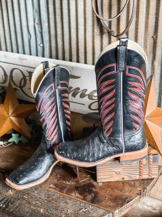Men's Anderson Bean Black Full Quill Ostrich Boot-Men's Boots-Anderson Bean-Lucky J Boots & More, Women's, Men's, & Kids Western Store Located in Carthage, MO