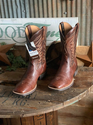 Men's Ariat Reckoning Dark Tabac Smooth Quill Ostrich Boot-Men's Boots-Ariat-Lucky J Boots & More, Women's, Men's, & Kids Western Store Located in Carthage, MO