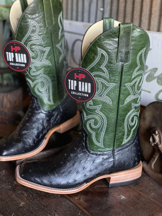 Men's Horse Power Black Full Quill Ostrich Boot-Men's Boots-Horse Power-Lucky J Boots & More, Women's, Men's, & Kids Western Store Located in Carthage, MO