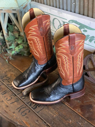 Men's R. Watson Black Smooth Ostrich Boot-Men's Boots-R. Watson-Lucky J Boots & More, Women's, Men's, & Kids Western Store Located in Carthage, MO