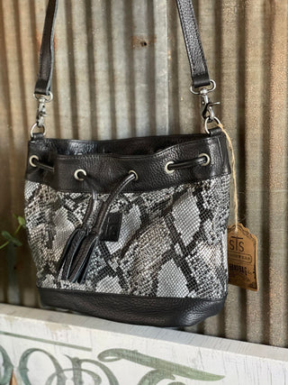 STS Santana Bucket Bag Python Black *FINAL SALE*-Handbags-Carrol STS Ranchwear-Lucky J Boots & More, Women's, Men's, & Kids Western Store Located in Carthage, MO